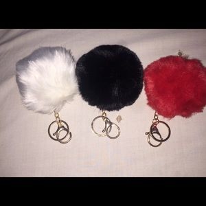 3 Pom Pom keychains